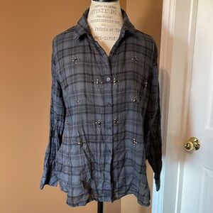 Rock & Republic plaid button-down blouse